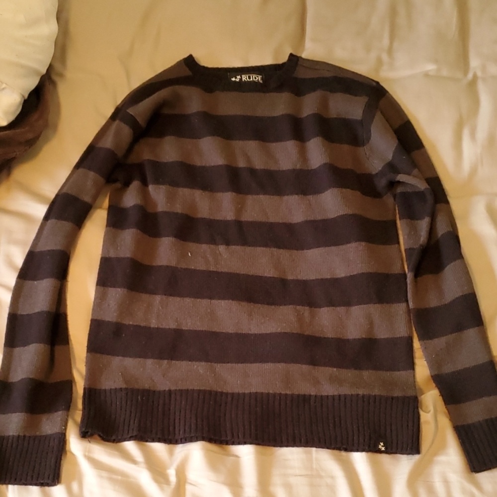 Black and grey striped sweater